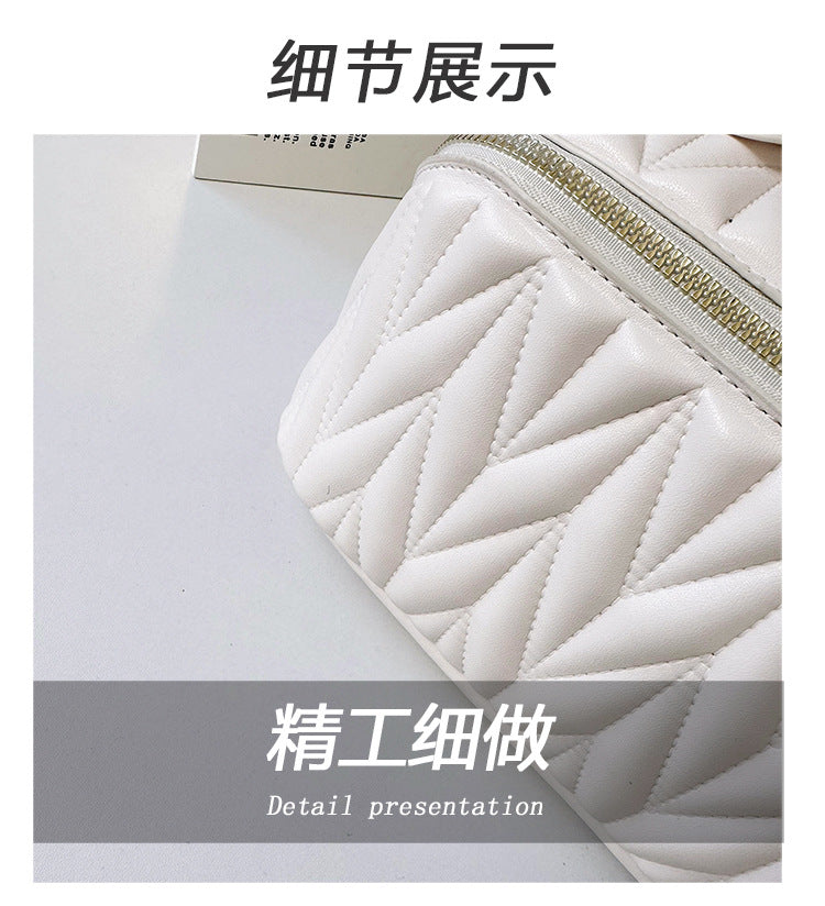 PU Makeup Brush Storage Multifunctional Cosmetic Organizer Bag Large Capacity Lightweight with Zipper Portable for Holiday Gifts