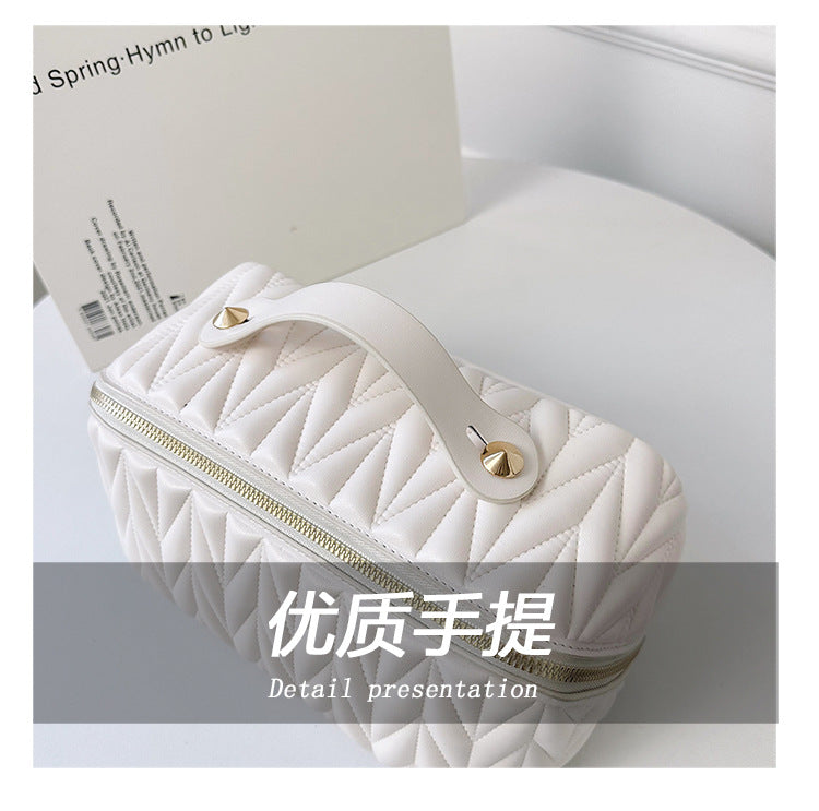 PU Makeup Brush Storage Multifunctional Cosmetic Organizer Bag Large Capacity Lightweight with Zipper Portable for Holiday Gifts