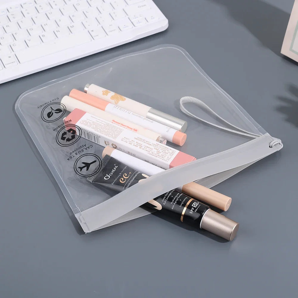 Trousse avion 20x20cm transparente EVA gris | Cabine 1L conforme