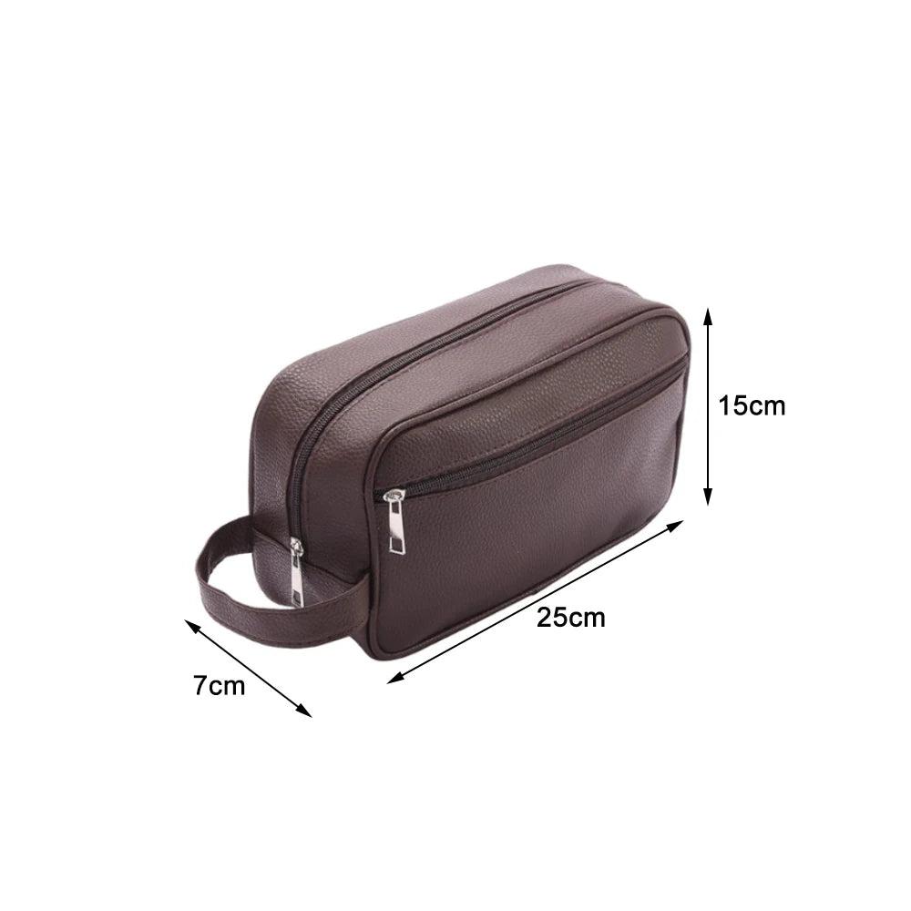Trousse toilette homme bleu foncé – imperméable, look cuir, pratique