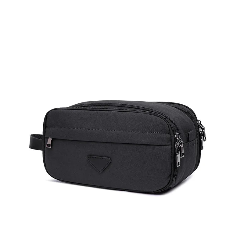 Trousse toilette homme noire 28×16 cm – toile imperméable – voyage