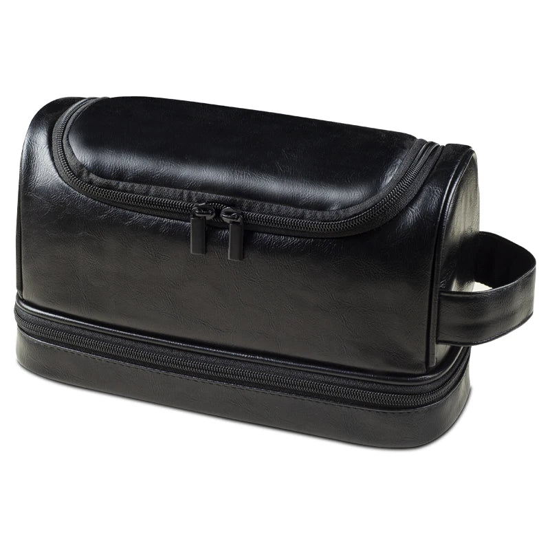 Trousse de toilette homme XL noire étanche, élégante - voyage