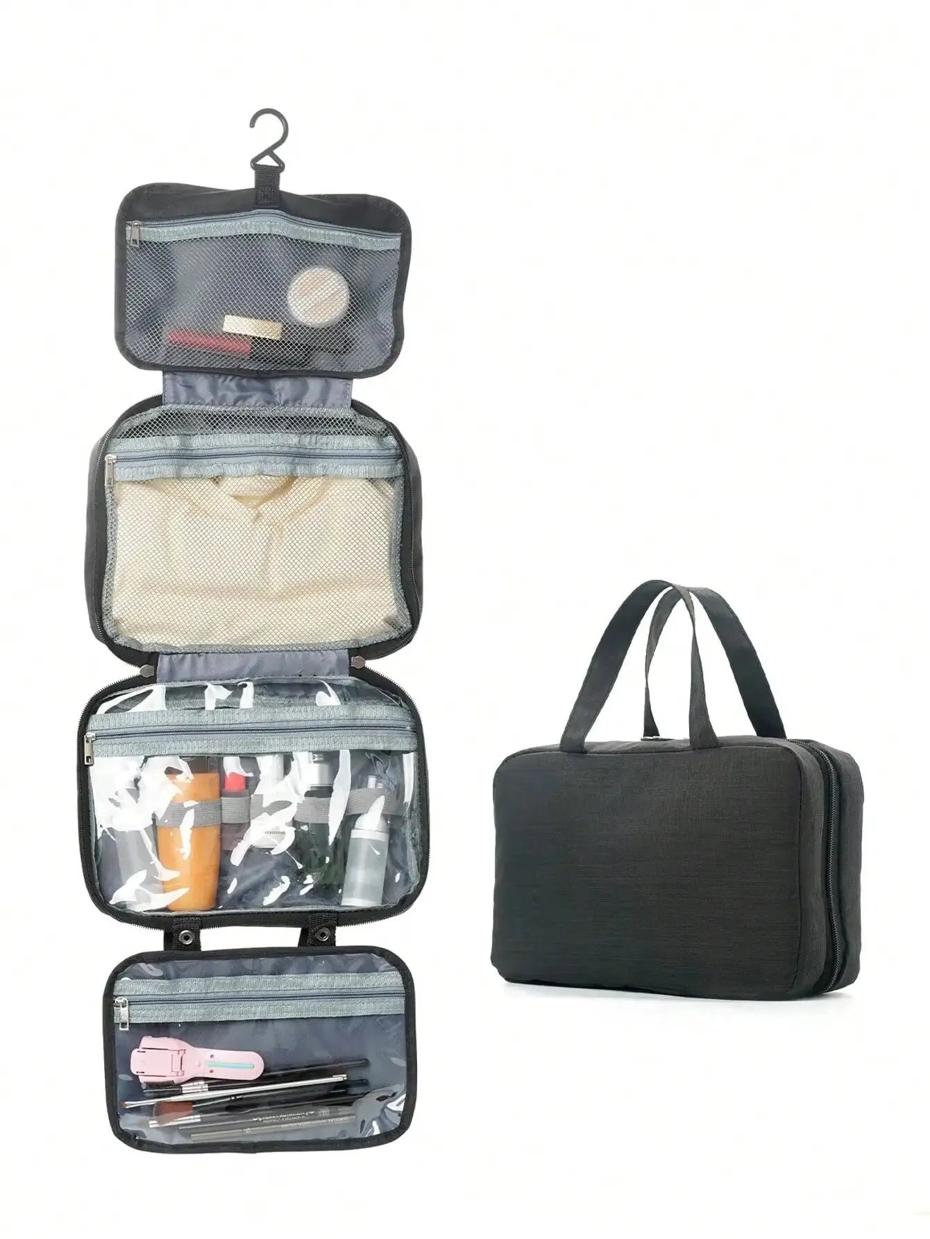 1pc Multi-Functional Foldable Dry And Wet Separation Toiletry Bag Storage Bag Cosmetic Bag Suitable For Women And Girls Travel