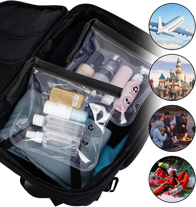 Trousse avion 20x20cm transparente EVA gris | Cabine 1L conforme