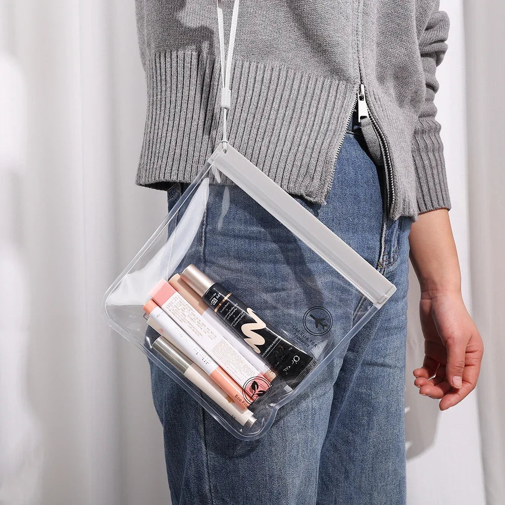 Trousse avion 20x20cm transparente EVA gris | Cabine 1L conforme