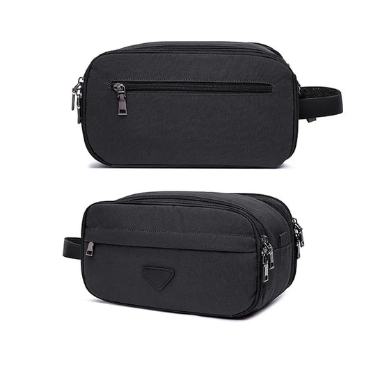 Trousse toilette homme noire 28×16 cm – toile imperméable – voyage