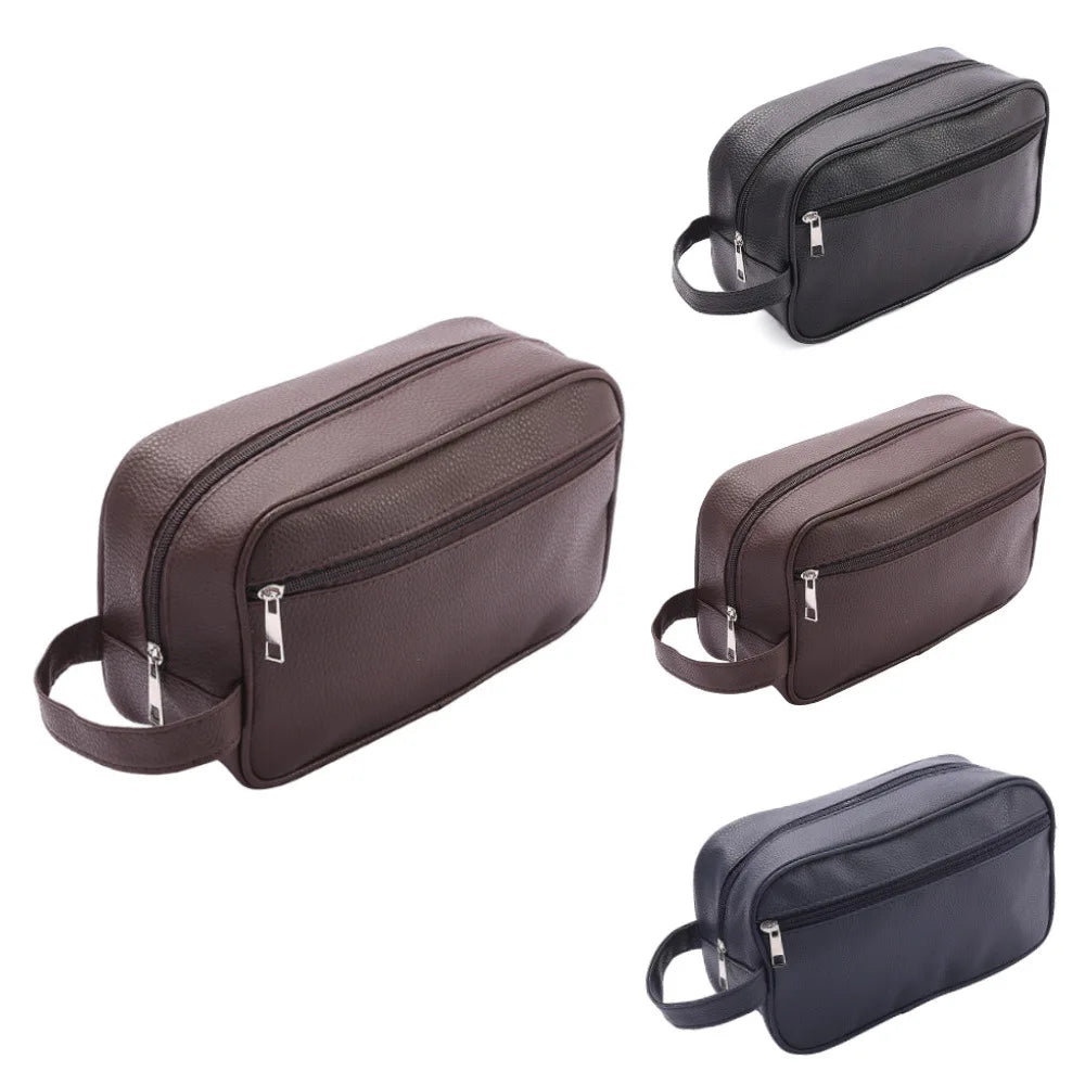 Trousse toilette homme bleu foncé – imperméable, look cuir, pratique