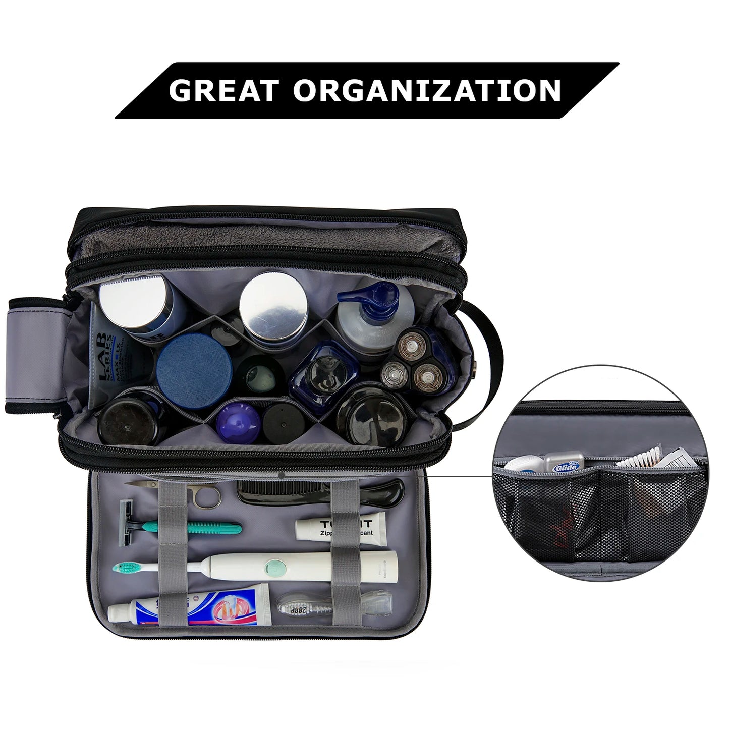 BAGSMART Toiletry Bag Men Large Capacity Men's Necessaire Travel Makeup Bag Waterproof Women Cosmetic Travel Organizer