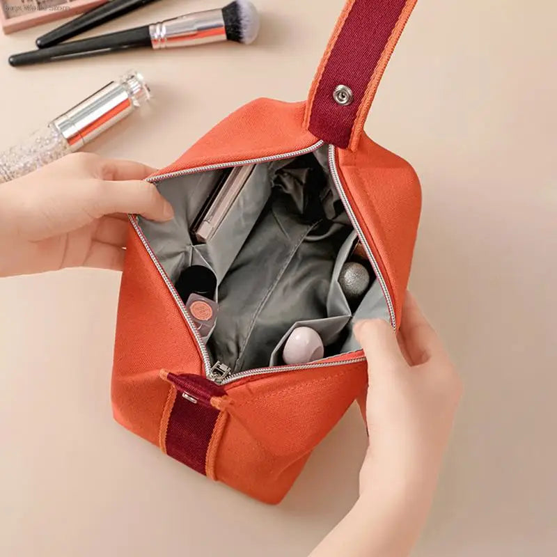Trousse toilette écru femme – Compacte toile épaisse – Chic & voyage