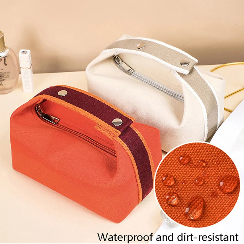 Trousse toilette écru femme – Compacte toile épaisse – Chic & voyage