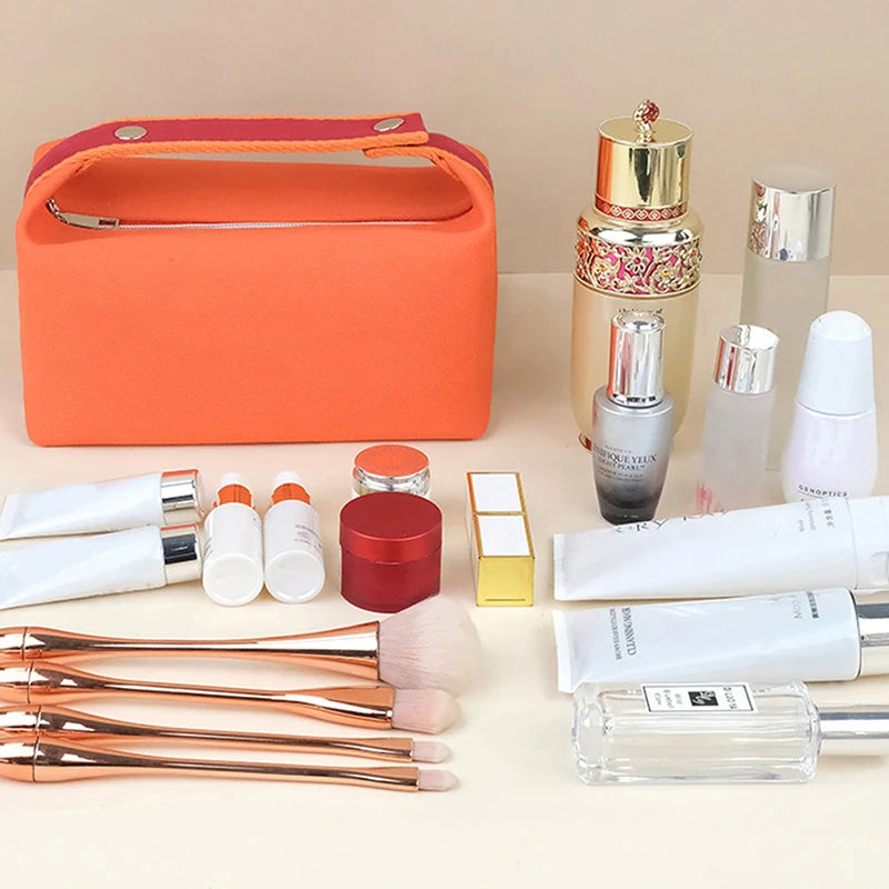Trousse toilette femme toile orange 22 cm – Compacte – Voyage & sac