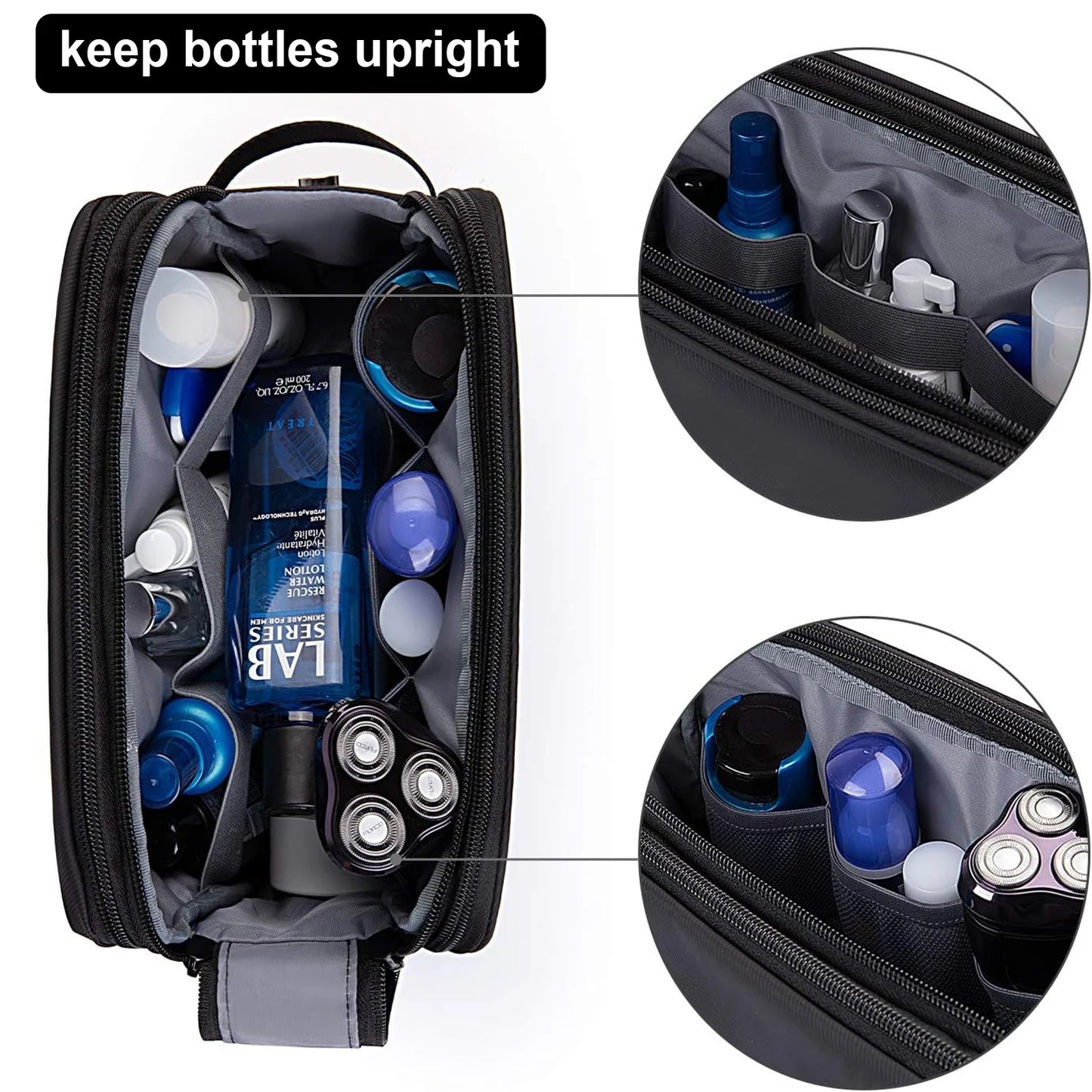 Trousse de toilette homme noire – compacte, étanche, rasage & voyage