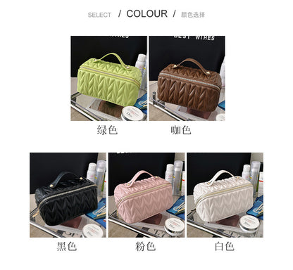 PU Makeup Brush Storage Multifunctional Cosmetic Organizer Bag Large Capacity Lightweight with Zipper Portable for Holiday Gifts