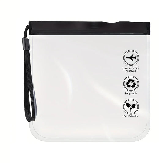 Trousse avion 20x20cm transparente EVA noir | Cabine 1L mixte