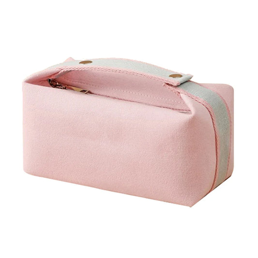 Trousse maquillage rose poudré femme – Tissu toile – Sac & voyage