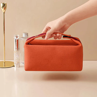 Trousse toilette écru femme – Compacte toile épaisse – Chic & voyage