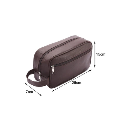 Trousse de toilette homme noire – compacte, PVC, étanche, week-end