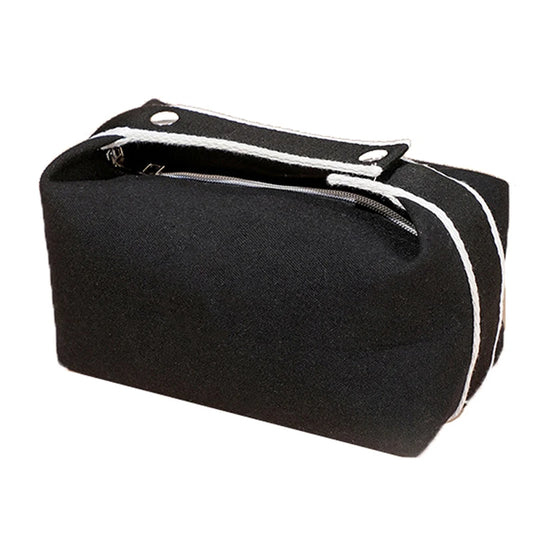 Trousse noire femme ou homme – Toile waterproof – Voyage & bureau