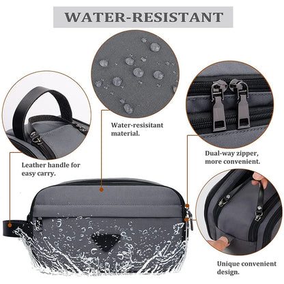 Trousse toilette homme noire 28×16 cm – toile imperméable – voyage