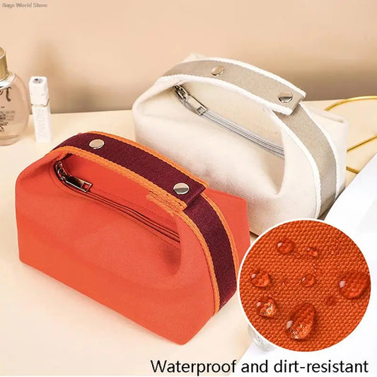 Trousse toilette écru femme – Compacte toile épaisse – Chic & voyage