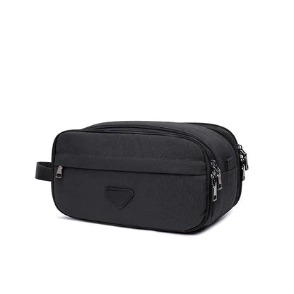 Trousse toilette homme noire 28×16 cm – toile imperméable – voyage
