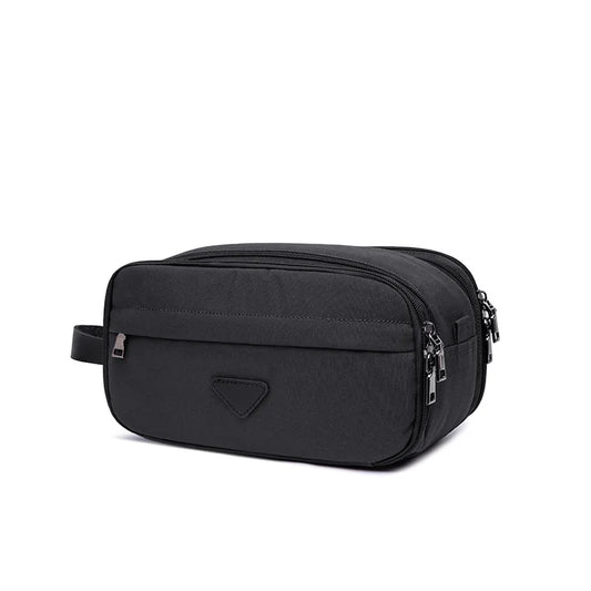Trousse toilette homme noire 28×16 cm – toile imperméable – voyage