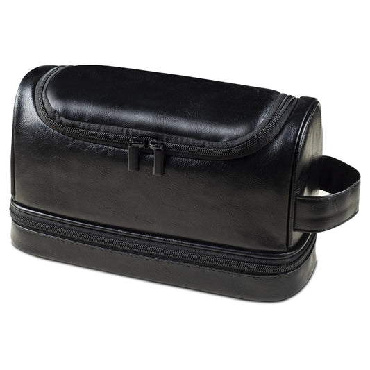 Trousse de toilette homme XL noire étanche, élégante - voyage