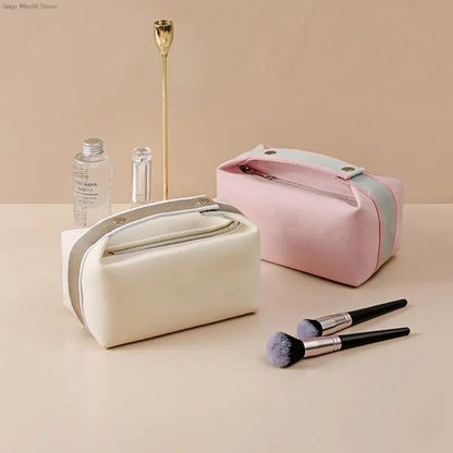 Trousse toilette toile jaune – Design compact – Rangement maquillage