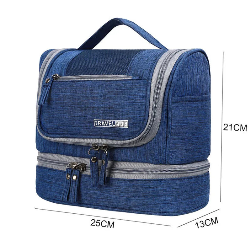 Trousse toilette femme noire – étanche, suspendue, grande capacité