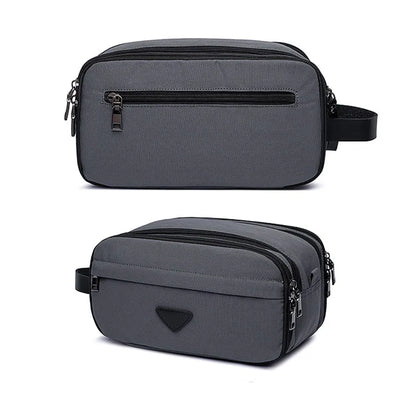 Trousse toilette homme grise – toile étanche – week-end et voyages