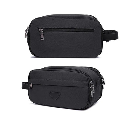 Trousse toilette homme noire 28×16 cm – toile imperméable – voyage