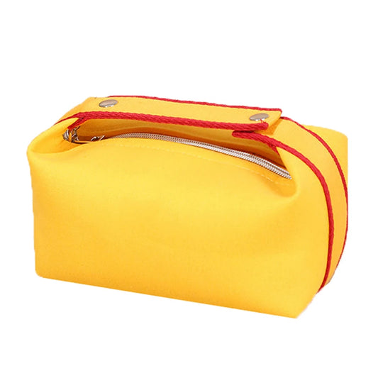 Trousse toilette toile jaune – Design compact – Rangement maquillage