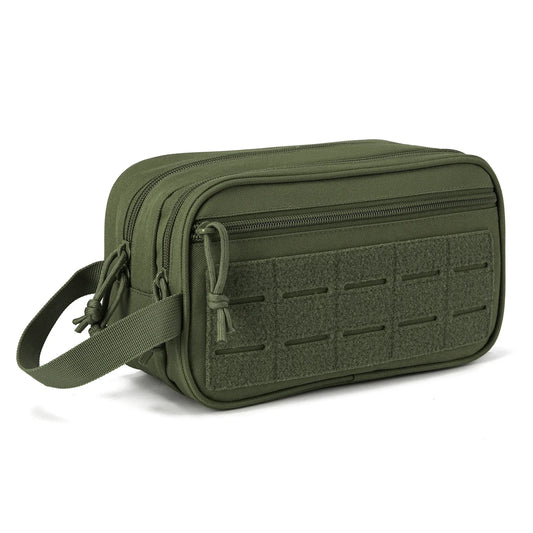 Trousse toilette homme kaki – nylon étanche 2L – voyage & bivouac