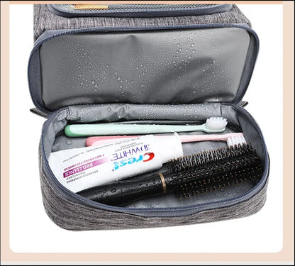 Trousse toilette femme noire – étanche, suspendue, grande capacité