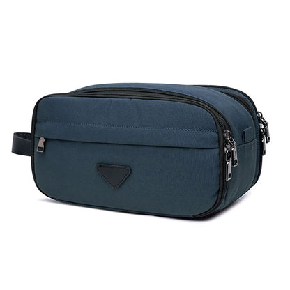 Trousse de toilette homme bleue – toile imperméable – usage voyage