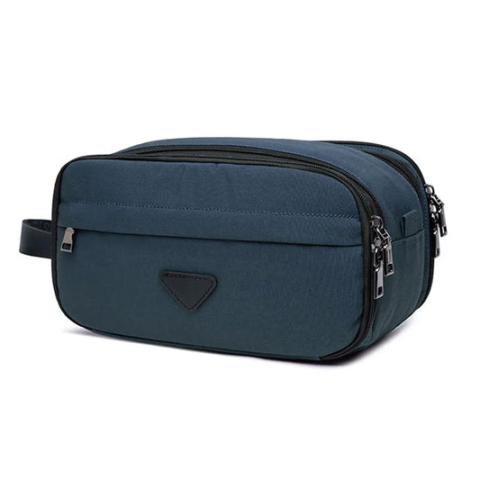 Trousse de toilette homme bleue – toile imperméable – usage voyage