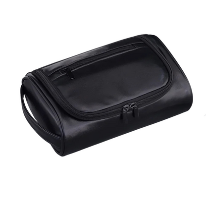 Trousse toilette homme noire – cuir PU étanche – week-end & pro